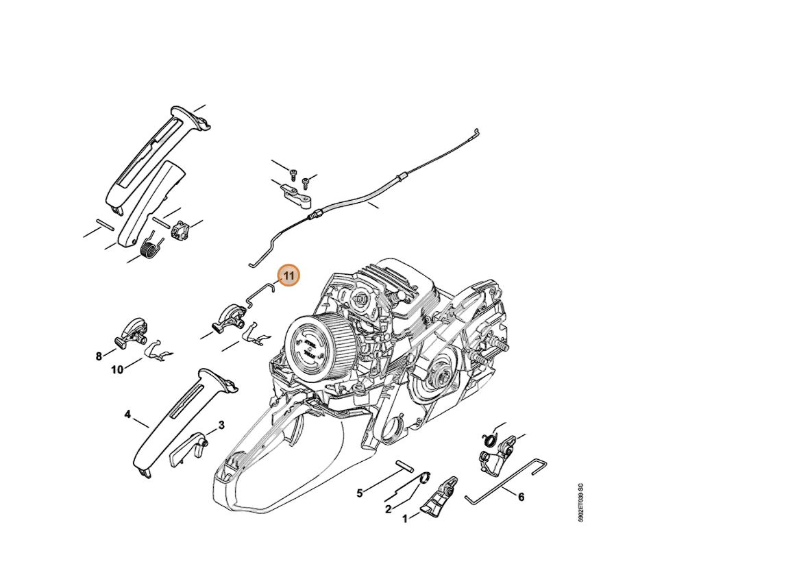 Stihl - 1141-185-1900 - Start System Control Cable