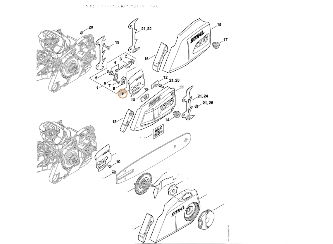 Stihl - 1141-664-1030 - Side Sheet Metal Element