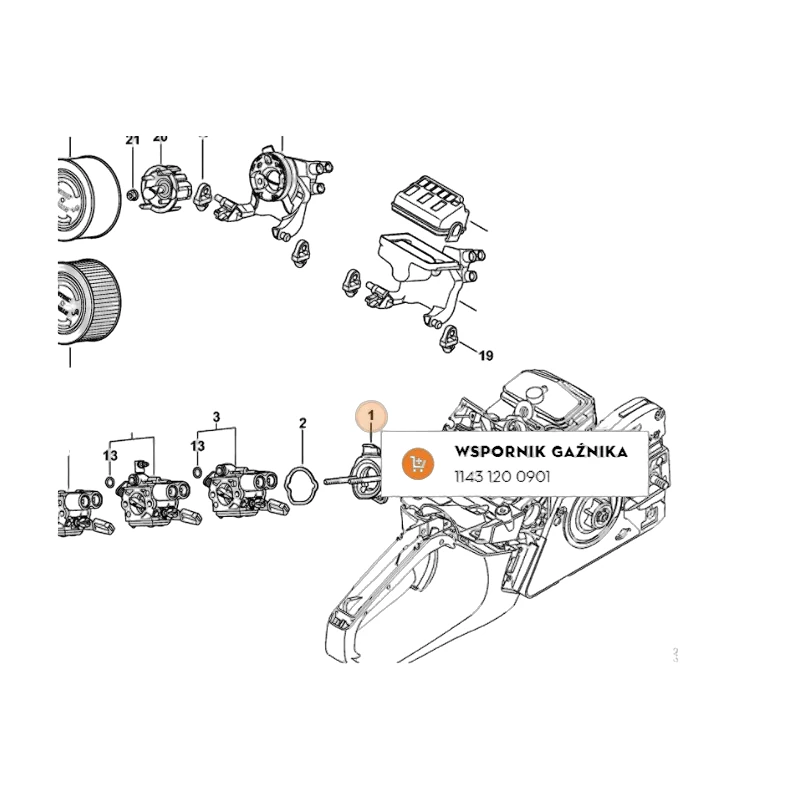 Stihl - 1143-120-0901 - Carburetor Bracket