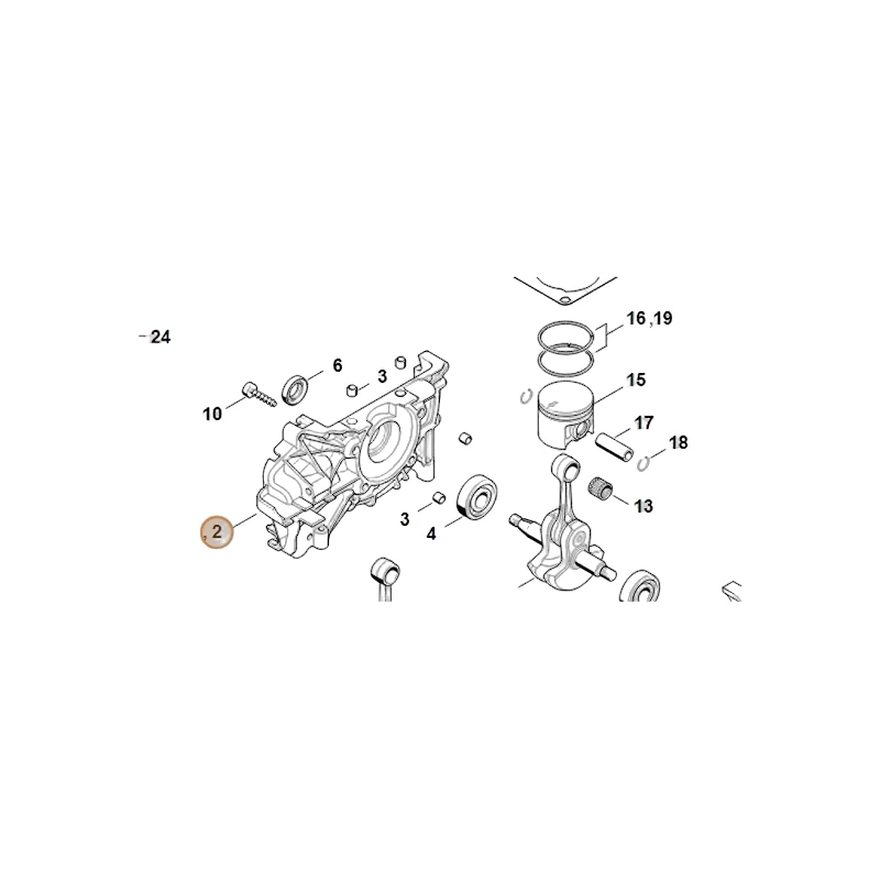 Stihl - 4134-020-2600 - Crankcase Half