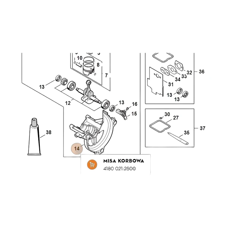 Stihl - 4180-021-2500 - Crankcase