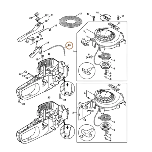 Stihl - 4228-180-1101 - Main Throttle Control Cable