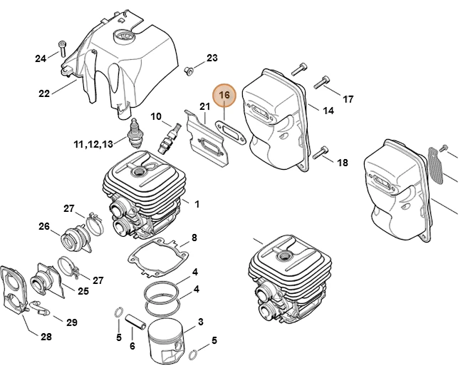 Stihl - 4238-149-0600 - Exhaust Muffler Gasket