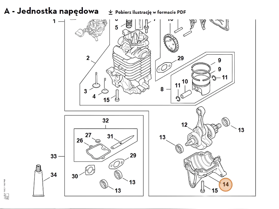 Stihl - 4283-021-2500 - Crankcase Sump
