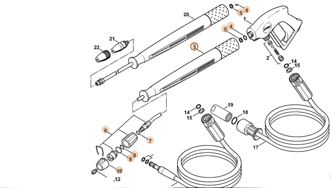 Stihl - 4925-500-0945 - Spray Lance 840 mm, Bent