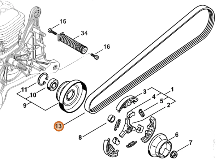 Stihl - 9490-005-7900 - V-Ribbed Belt 5PJ801LB