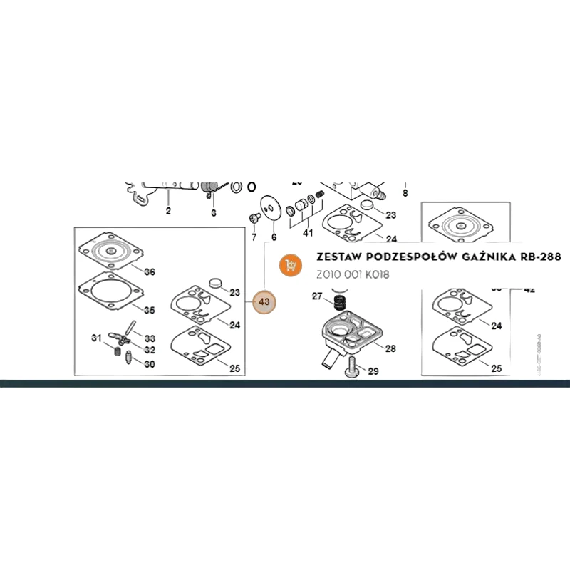 Stihl - Z010-001-K018 - Carburetor Component Set RB-288