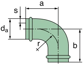 Elsaesser - 39 000 25 124 - Pipe elbow 90°, (sheet metal)