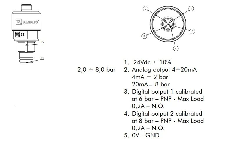 Filtrec - EAF8 - Electronical differential pressure trans