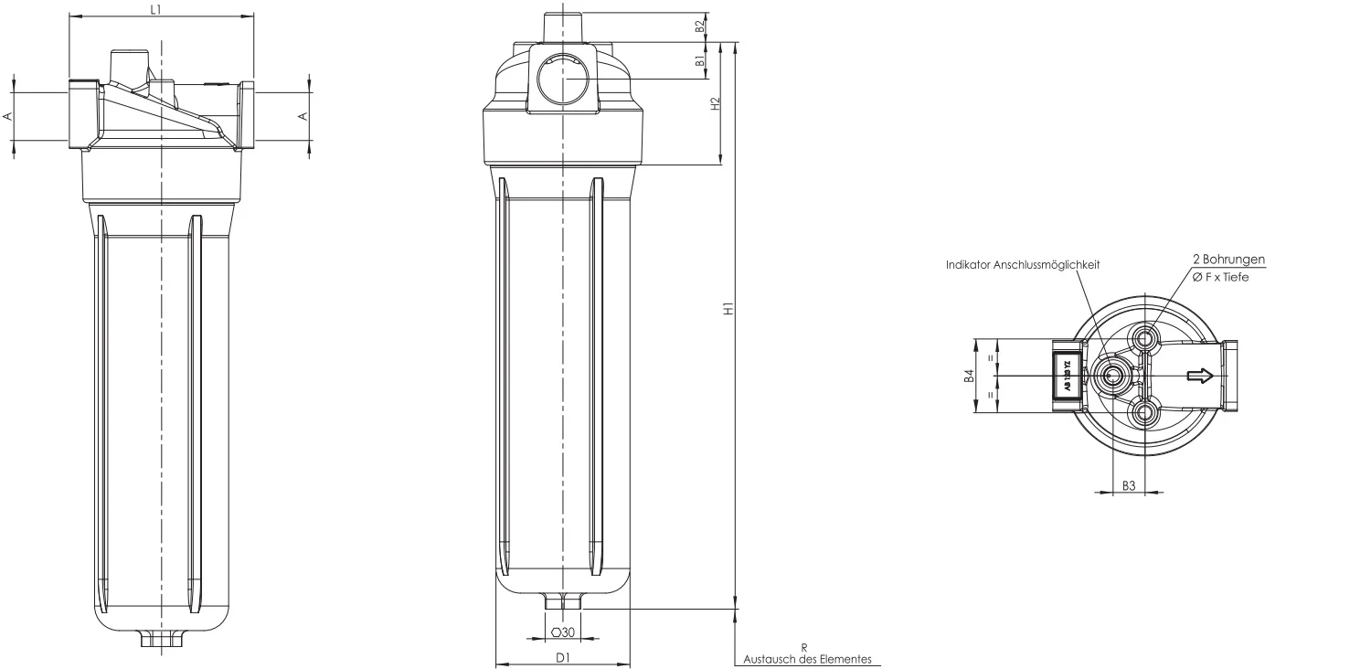 Filtrec - F040DMD0008000BB40S000S0 - In-line filter housing (pressure line)