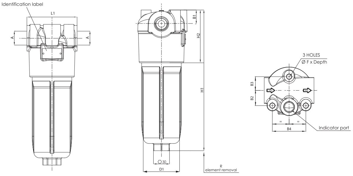 Filtrec - F100XD040C10ABB3DS000 - In-line filter (pressure line)