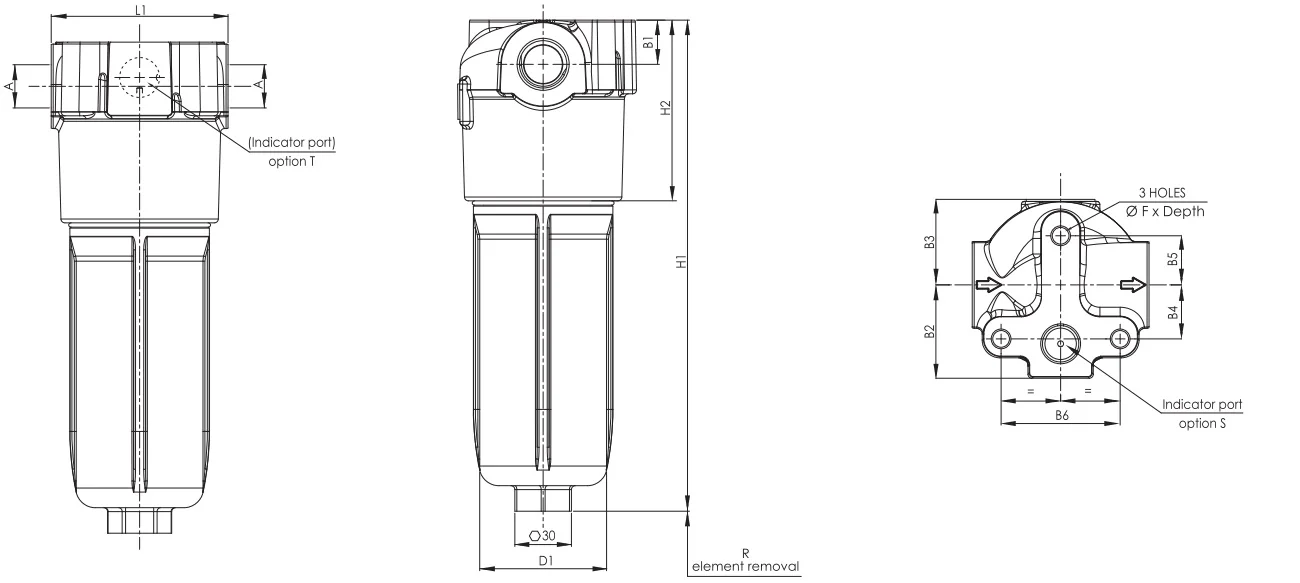 Filtrec - F160XD040G06ABB3DWE05 - Inline medium pressure filter