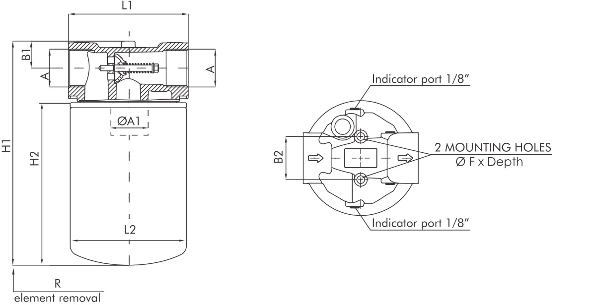 Filtrec - FA120C25BB6RR9 - Inline spin-on filter