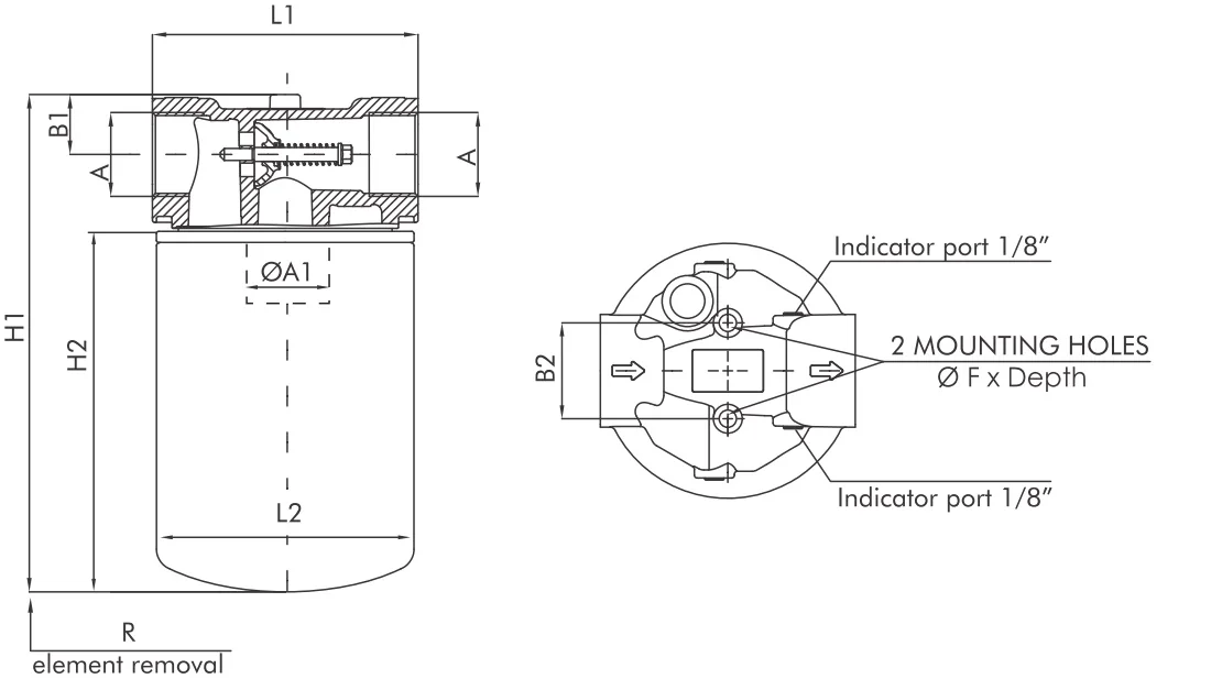 Filtrec - FA121C10BB60PDS - In-line filter (suction line)