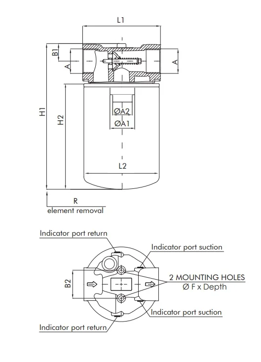Filtrec - FA121C25BB6S00 - In-line filter (suction filter)