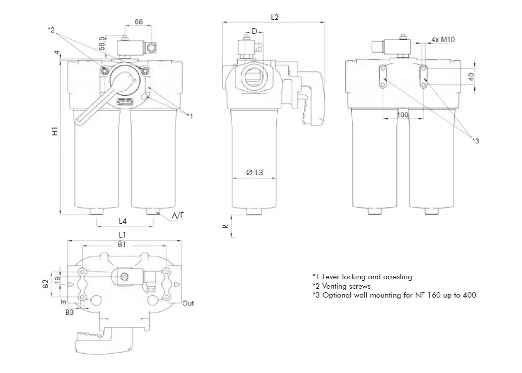 Filtrec - FDD040XD063000BB7DS000S0 - In-line filter housing (pressure line)