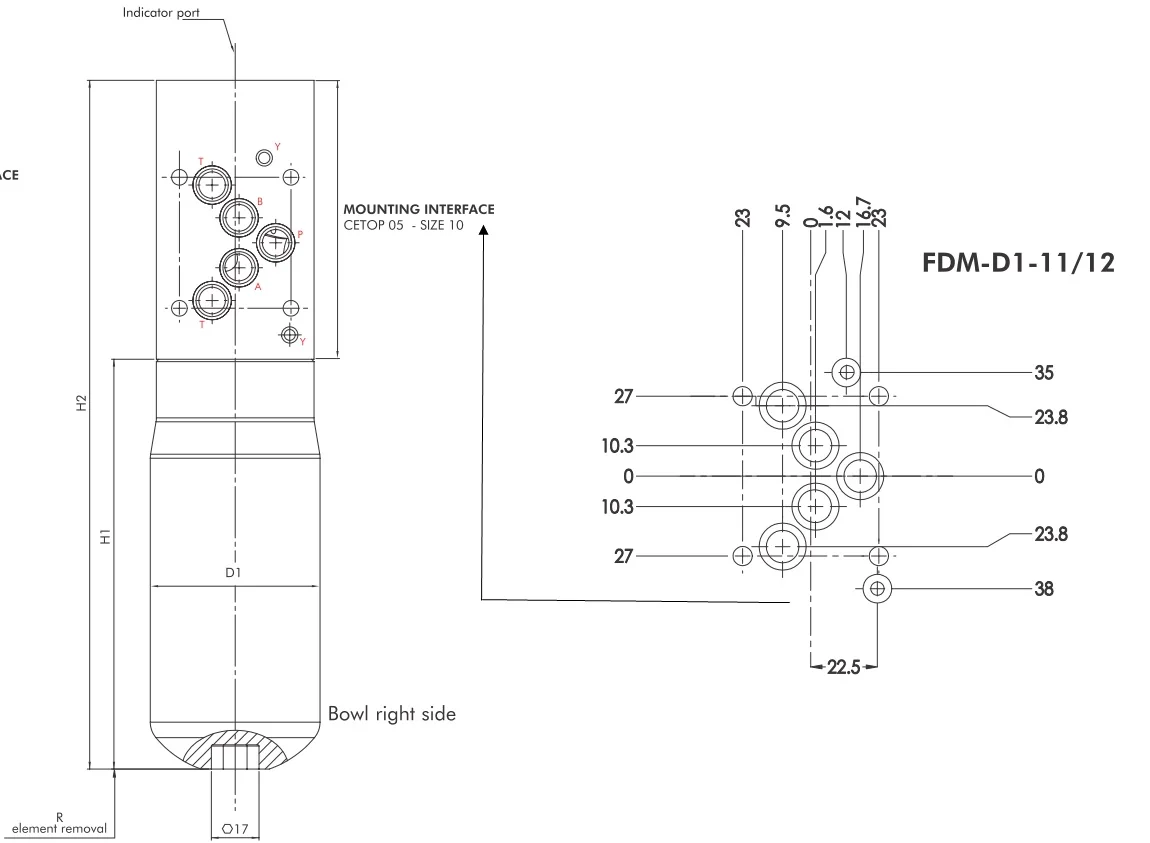 Filtrec - FDMD112G10BBDWVX5 - Modular inline high pressure filter