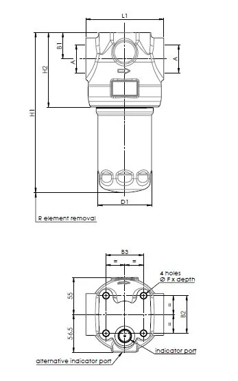 Filtrec - FH100D135000BB5D0S000S0 - In-line filter housing (pressure line)