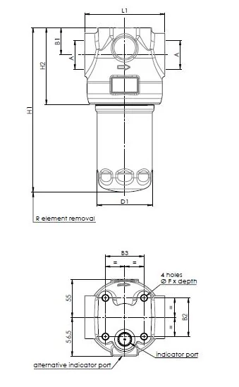 Filtrec - FH100D136000ABB5D0WV05S0 - Hydraulic filter housing