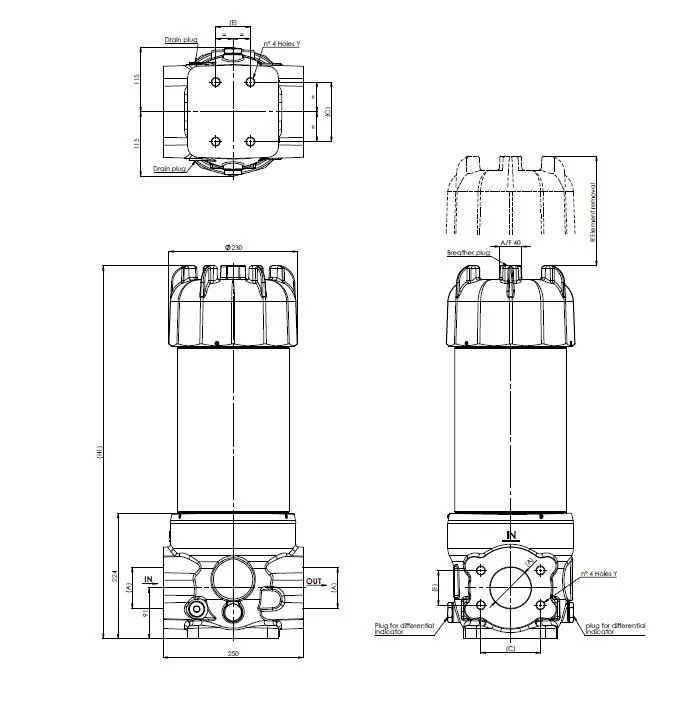Filtrec - FLRU562000B0F10MA2000A0 - In-line filter housing (pressure line)