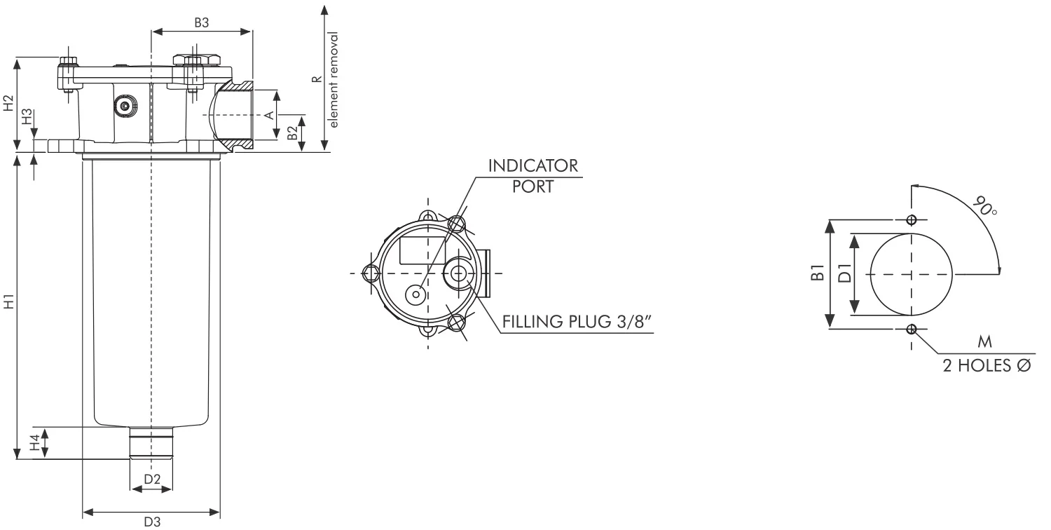 Filtrec - FR130G25BBB60C000 - Return filter
