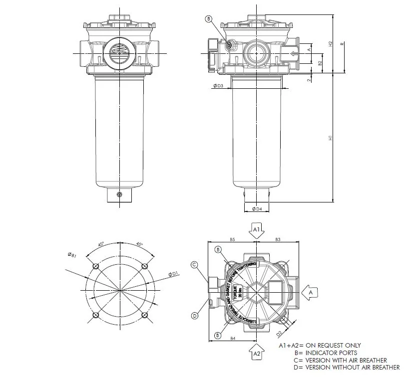Filtrec - FR64R130C25BBB6001BMPB - Return filter