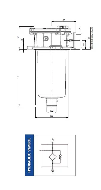 Filtrec - FRTR140C25BBB60C000S0 - Tank top return filter frt