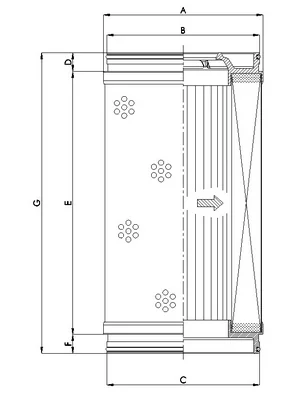 Filtrec - U164G03V/ESD - Hydraulic filter element