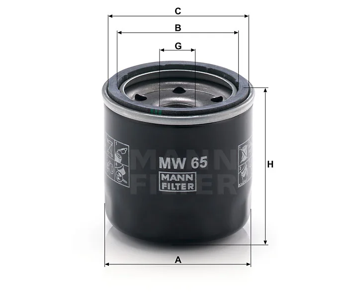 Mann-Filter - MW 65 - Oil filter (spin-on)