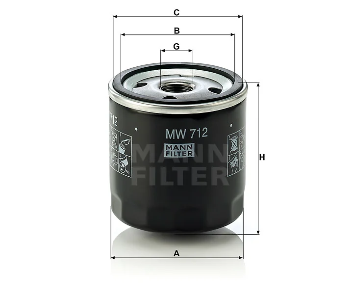 Mann-Filter - MW 712 - Oil filter (spin-on)