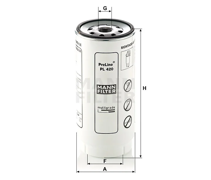 Mann-Filter - PL 420 x - Fuel filter spin-on (prefilter)