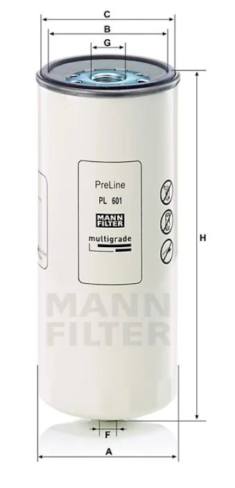 Mann-Filter - PL 601 - Fuel filter spin-on (prefilter)