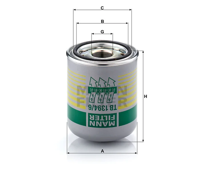 Mann-Filter - TB 1394/6 x - Air dryer box spin-on