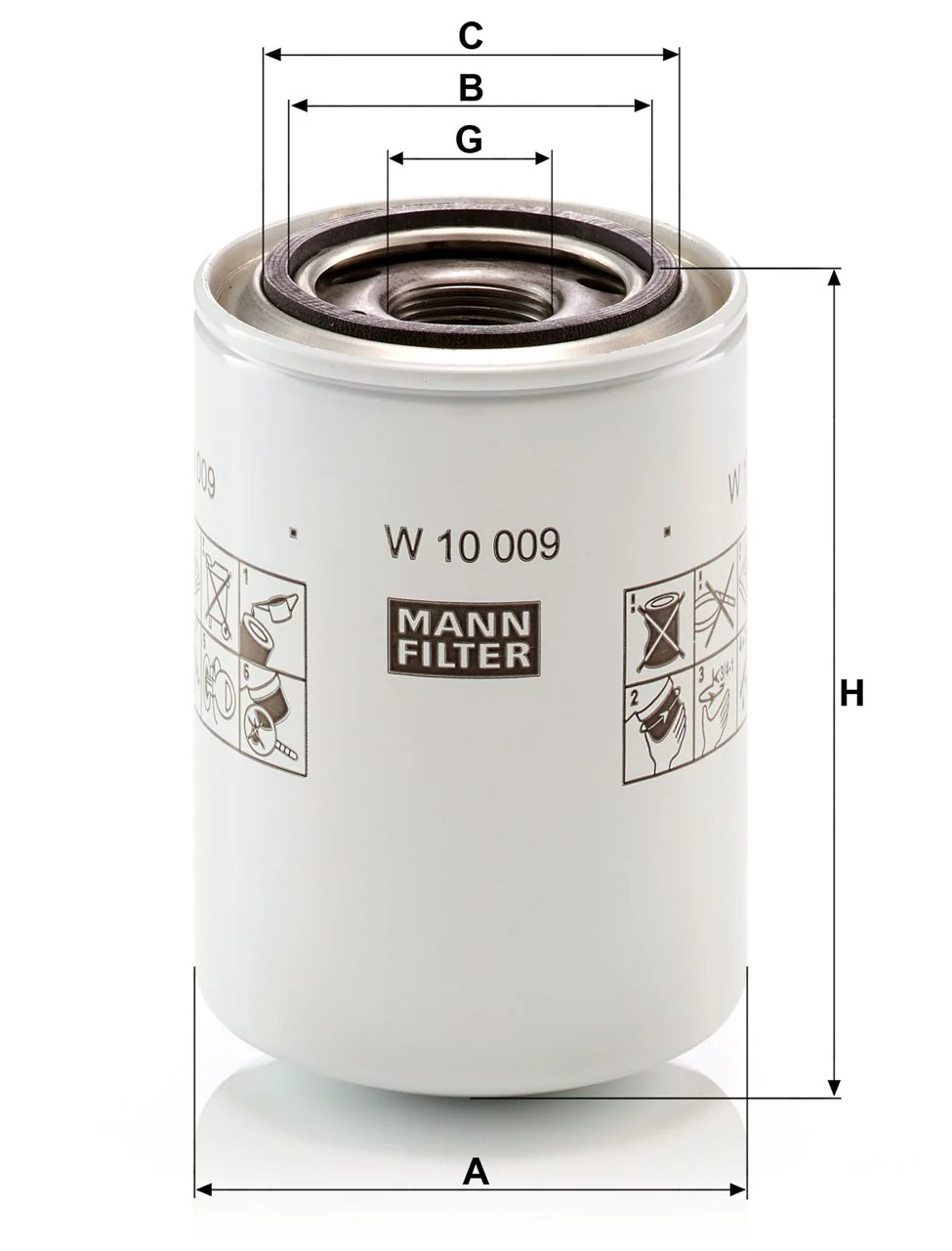 Mann-Filter - W 10 009 - Hydraulic filter spin-on
