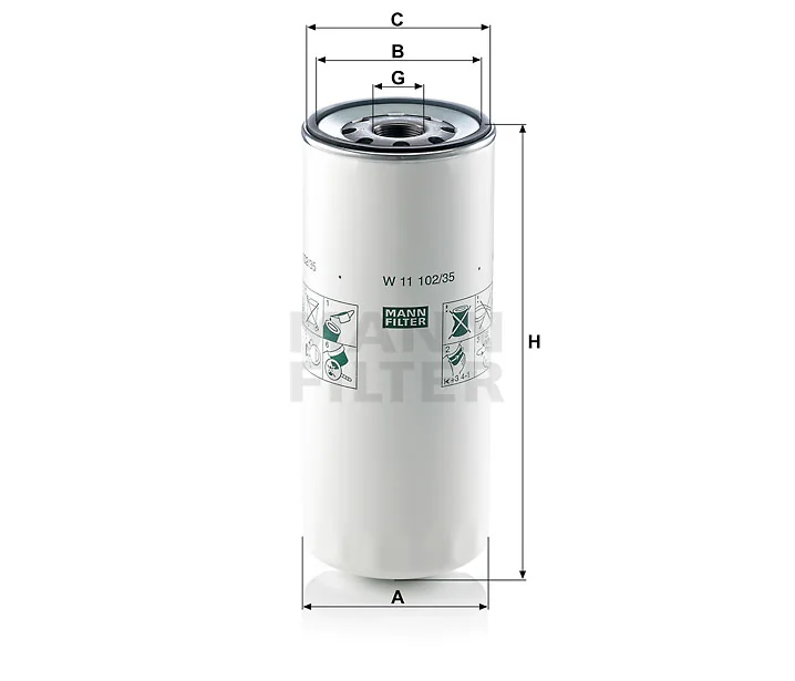 Mann-Filter - W 11 102/35 - Oil filter (spin-on)