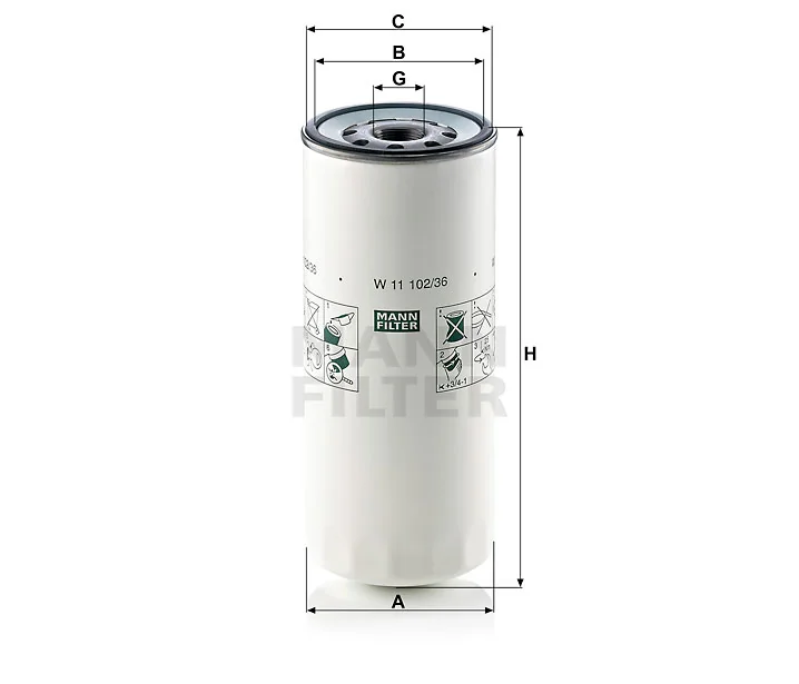 Mann-Filter - W 11 102/36 - Oil filter spin-on