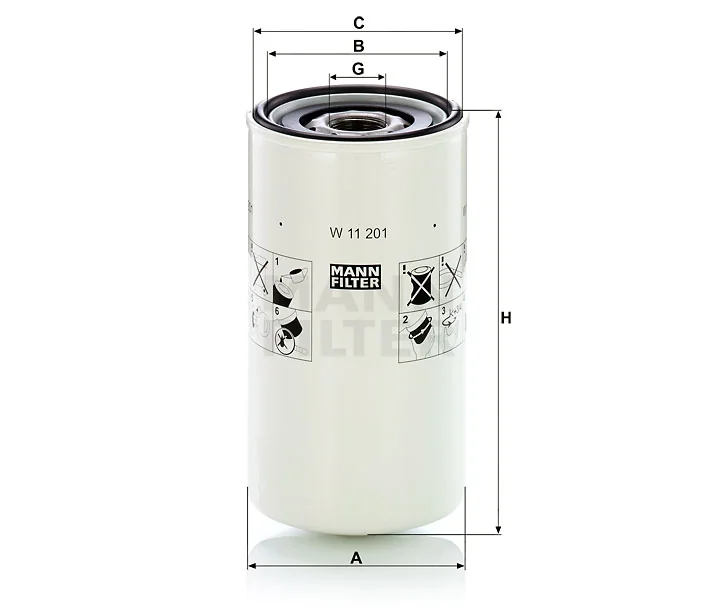 Mann-Filter - W 11 201 - Hydraulic filter spin-on