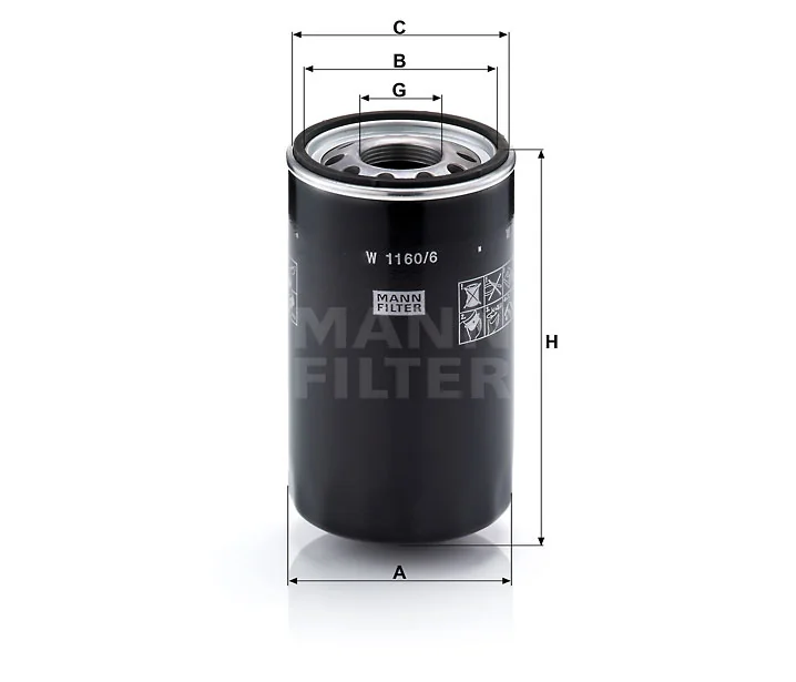 Mann-Filter - W 1160/6 - Oil filter (spin-on)