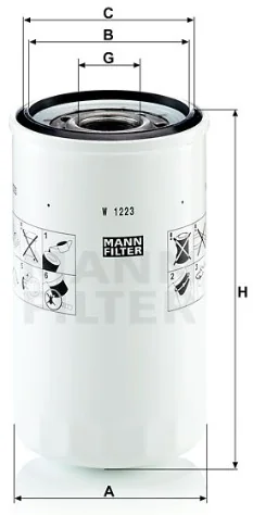 Mann-Filter - W 1223 - Oil filter spin-on