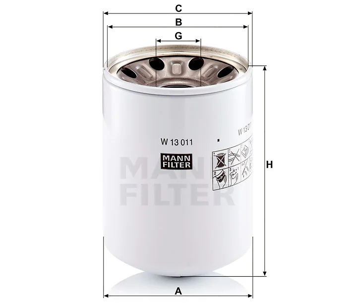 Mann-Filter - W 13 011 x - Oil filter spin-on