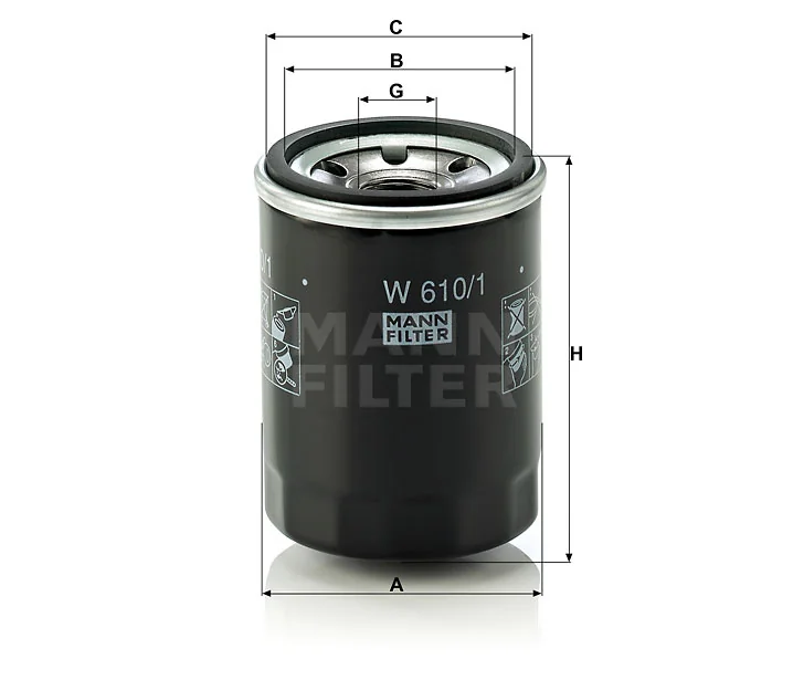 Mann-Filter - W 610/1 - Oil filter (spin-on)
