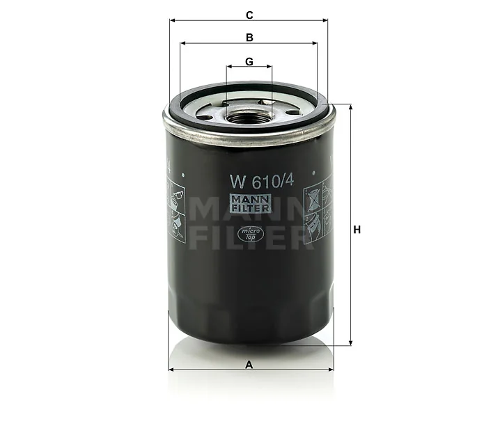 Mann-Filter - W 610/4 - Oil filter (spin-on)