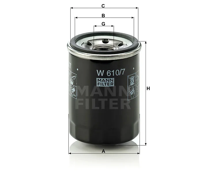 Mann-Filter - W 610/7 - Oil filter (spin-on)