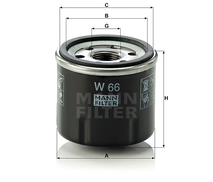 Mann-Filter - W 66 - Oil filter (spin-on)