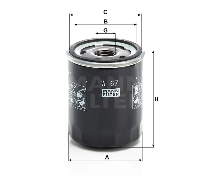 Mann-Filter - W 67 - Oil filter (spin-on)