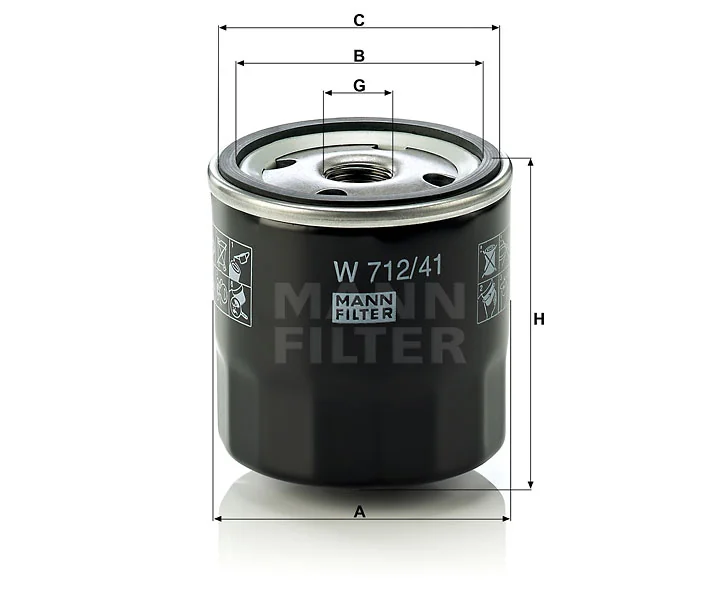 Mann-Filter - W 712/41 - Oil filter (spin-on)