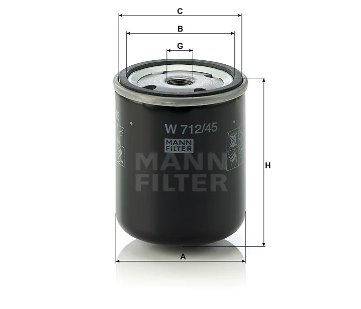 Mann-Filter - W 712/45 - Oil filter (spin-on)