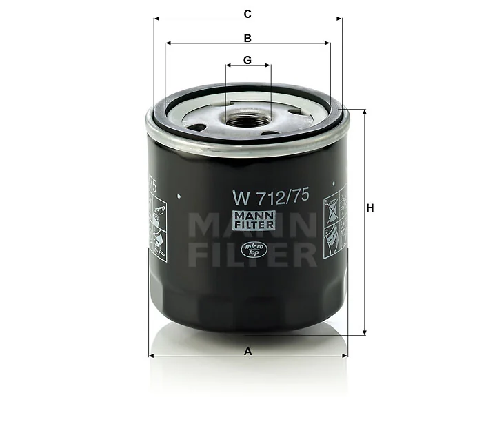 Mann-Filter - W 712/75 - Oil filter (spin-on)