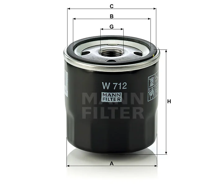 Mann-Filter - W 712 - Oil filter spin-on