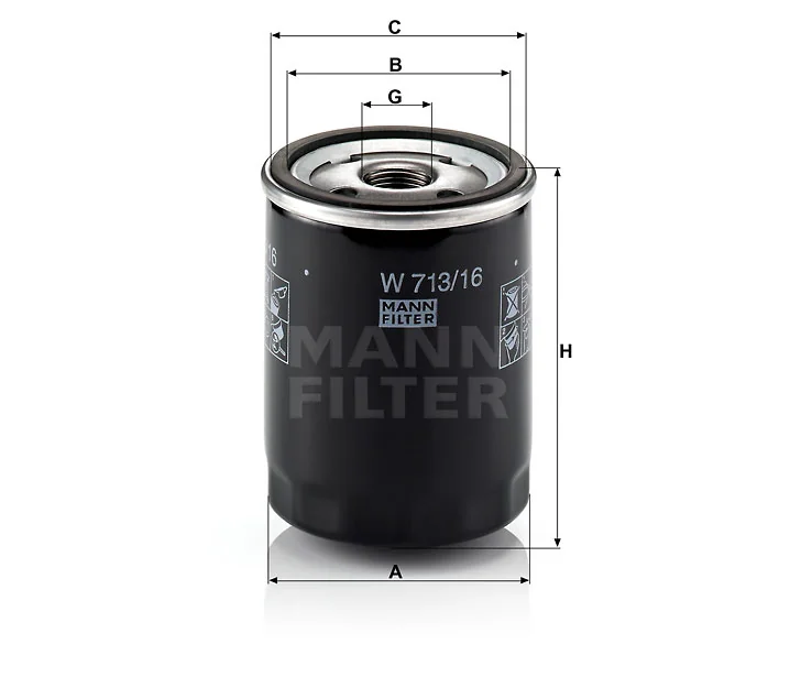 Mann-Filter - W 713/16 - Oil filter (spin-on)